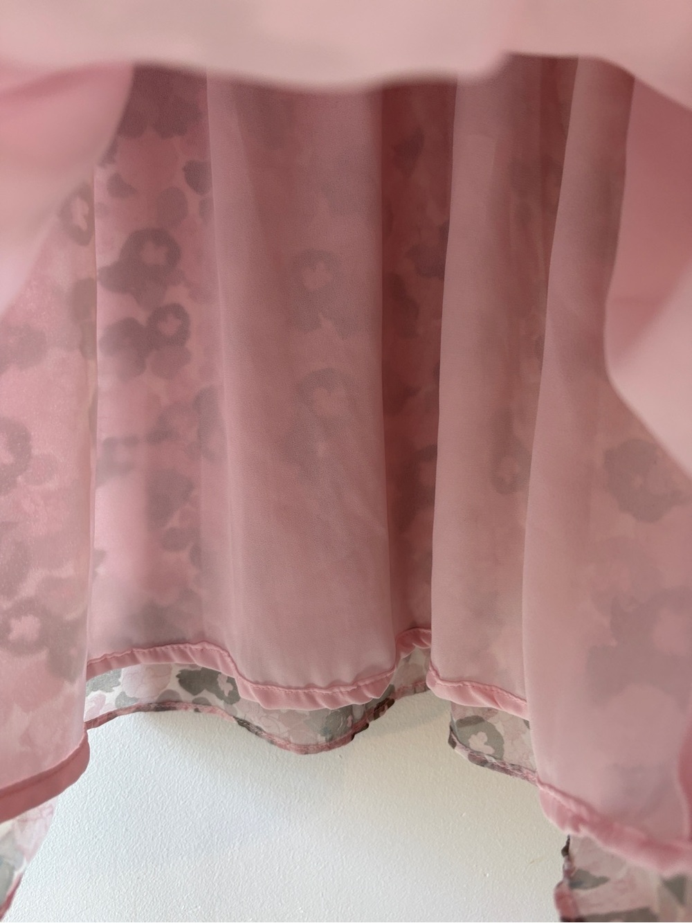 Wilfred Daughter Dress Gray Pink Floral Smocked Waist Puff Sleeve Mini Dress M - Picture 9 of 9